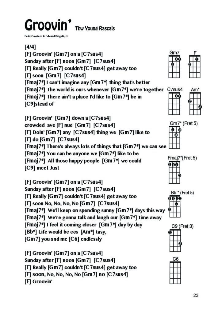 Groovin’ – Ukulele PDF