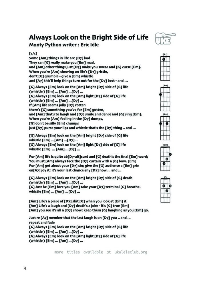 Always Look on the Bright Side of Life – Ukulele PDF