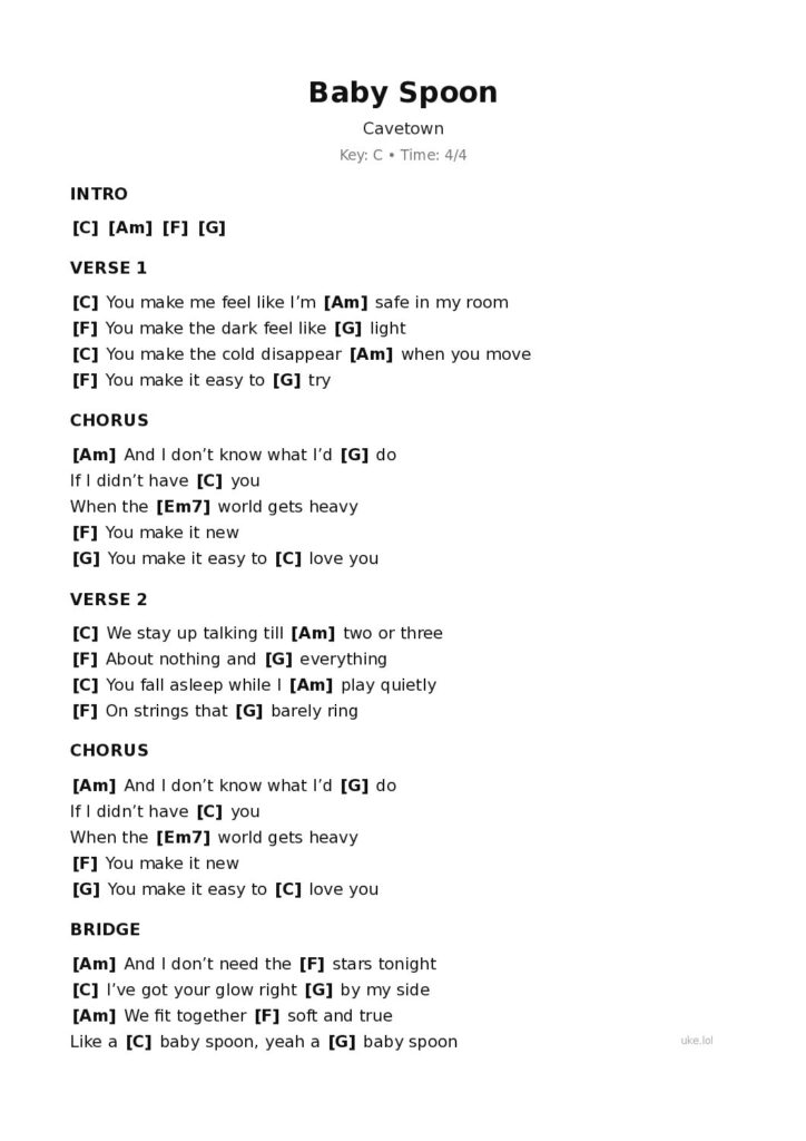 Baby Spoon – Ukulele PDF