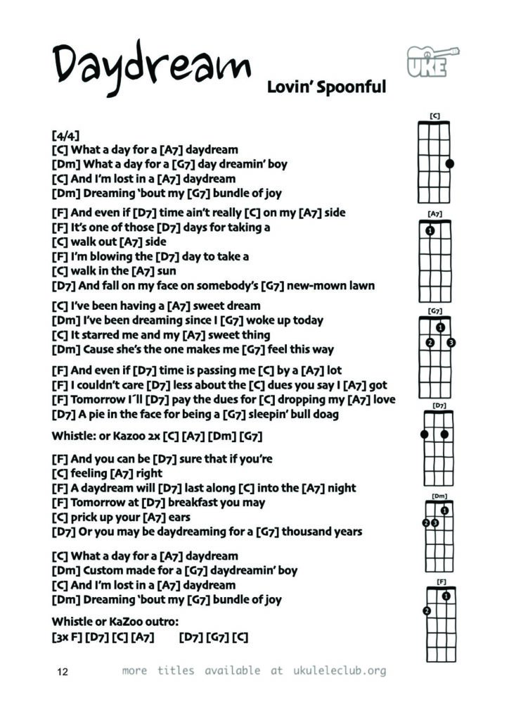 Daydream – Ukulele PDF