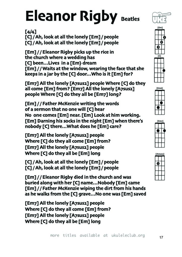 Eleanor Rigby – Ukulele PDF