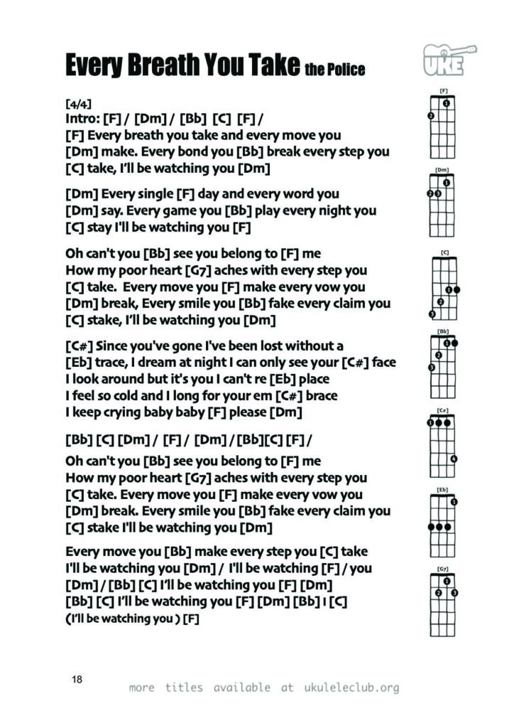 Every Breath You Take – Ukulele PDF