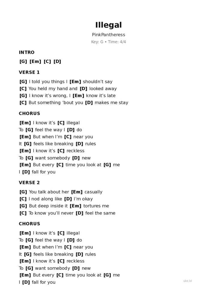 Illegal – Ukulele PDF