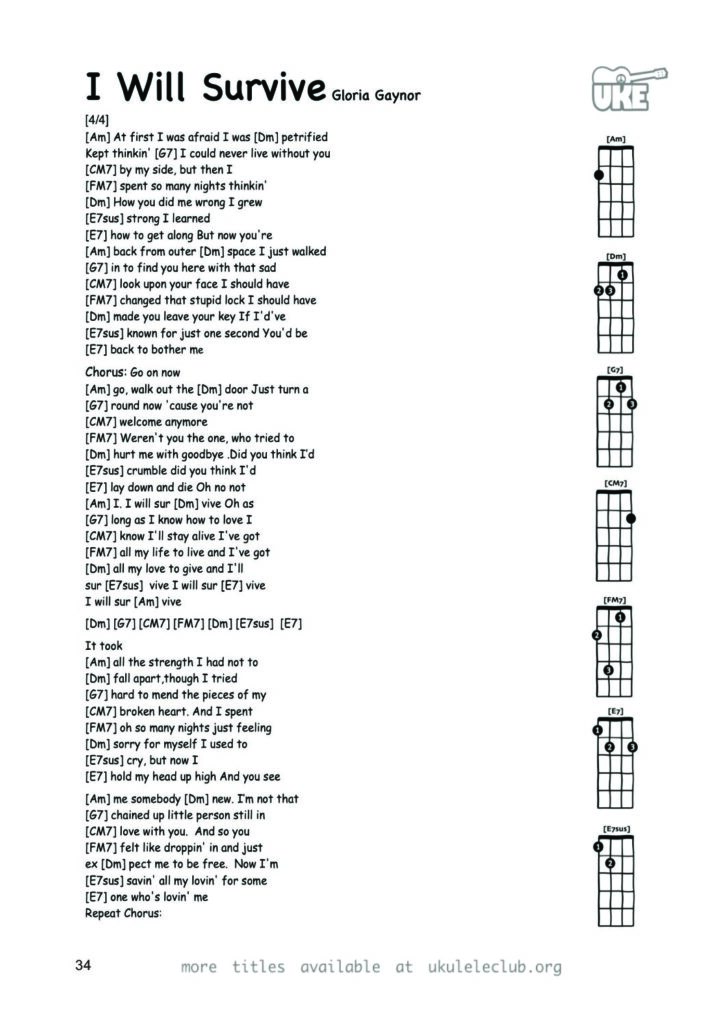 I Will Survive – Ukulele PDF