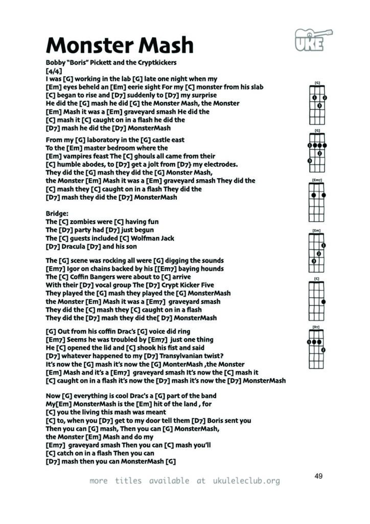 Monster Mash – Ukulele PDF