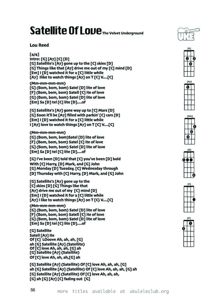 Satellite of Love – Ukulele PDF