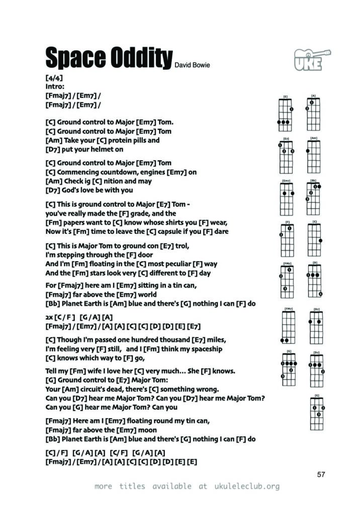 Space Oddity – Ukulele PDF