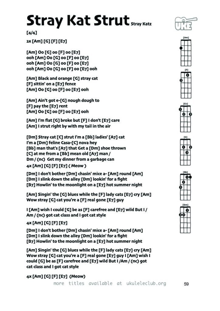 Stray Cat Strut – Ukulele PDF