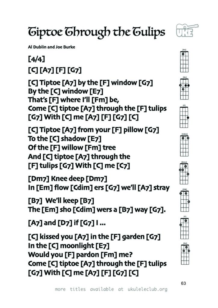 Tiptoe Through the Tulips – Ukulele PDF