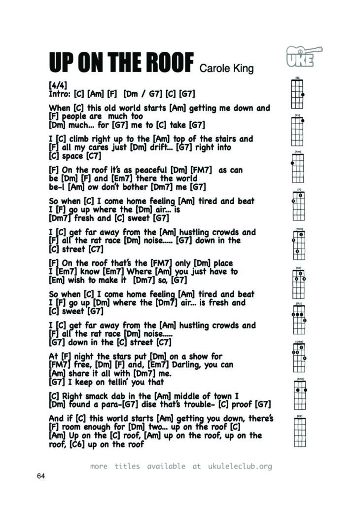 Up on the Roof – Ukulele PDF