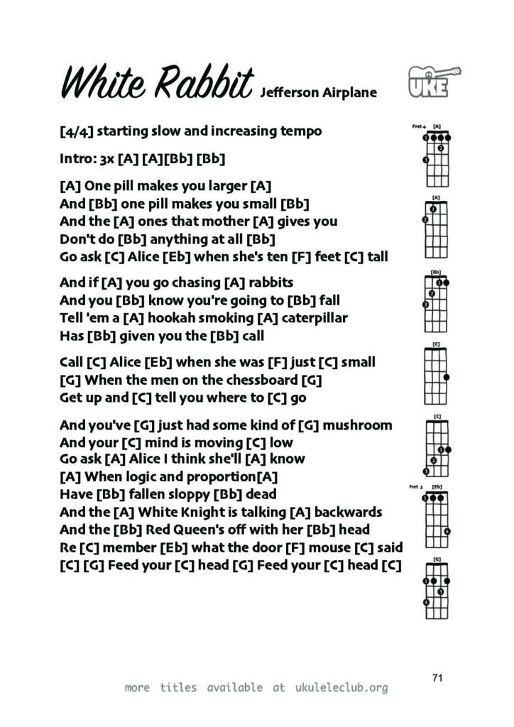 White Rabbit – Ukulele PDF