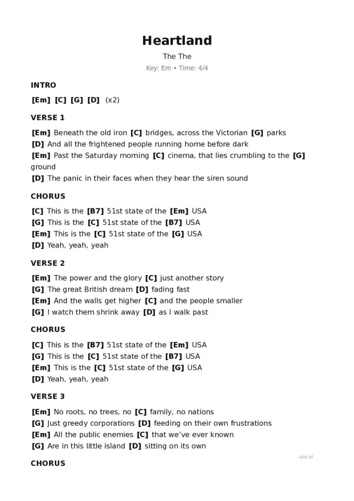 Heartland – Ukulele PDF
